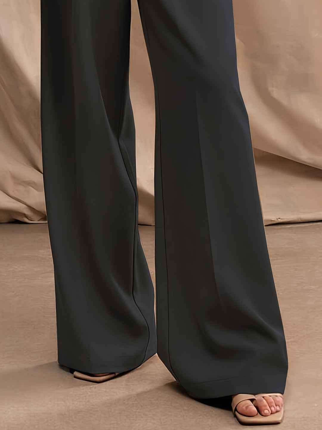 Black High Waist Wide Leg Trouser