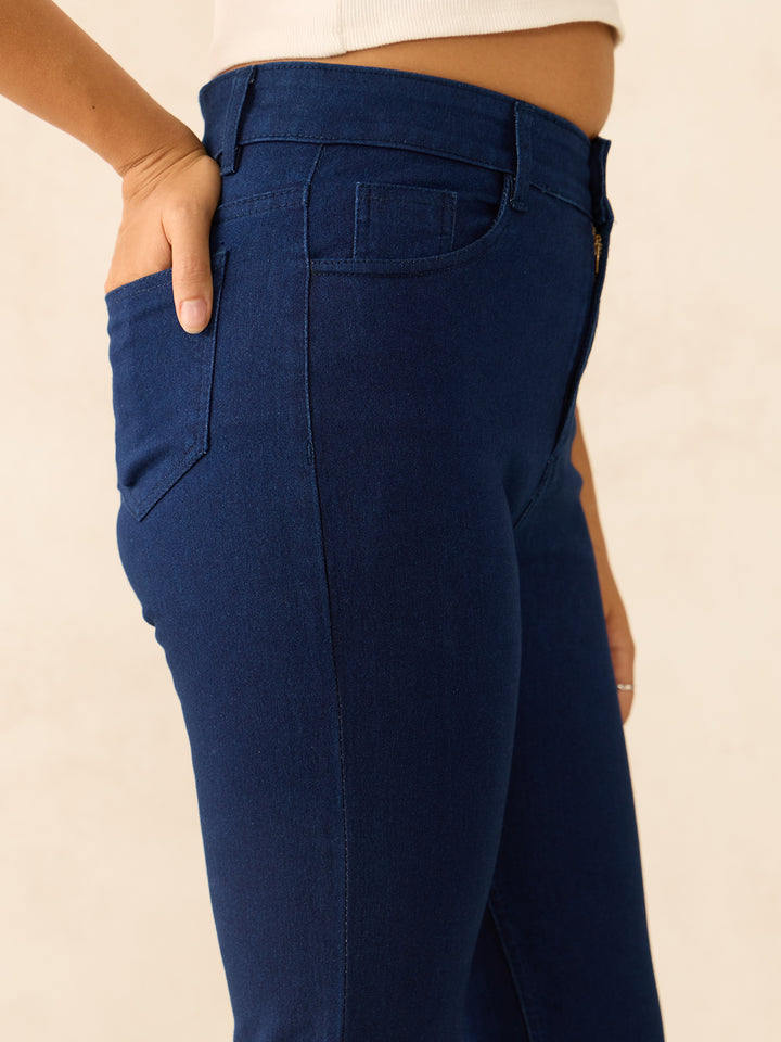 Navy Blue Pencil Slim Fit High-Rise Jeans