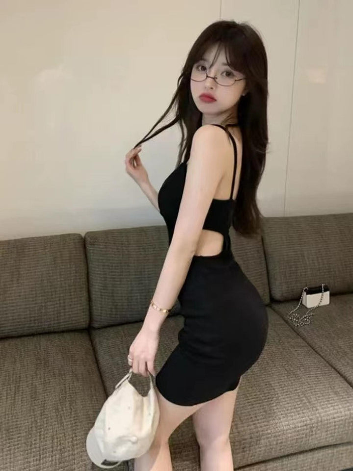 Black Side Cutout Mini Dress