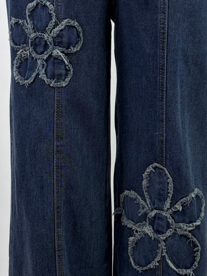 Blue Elasticated Waistband With Floral Designs