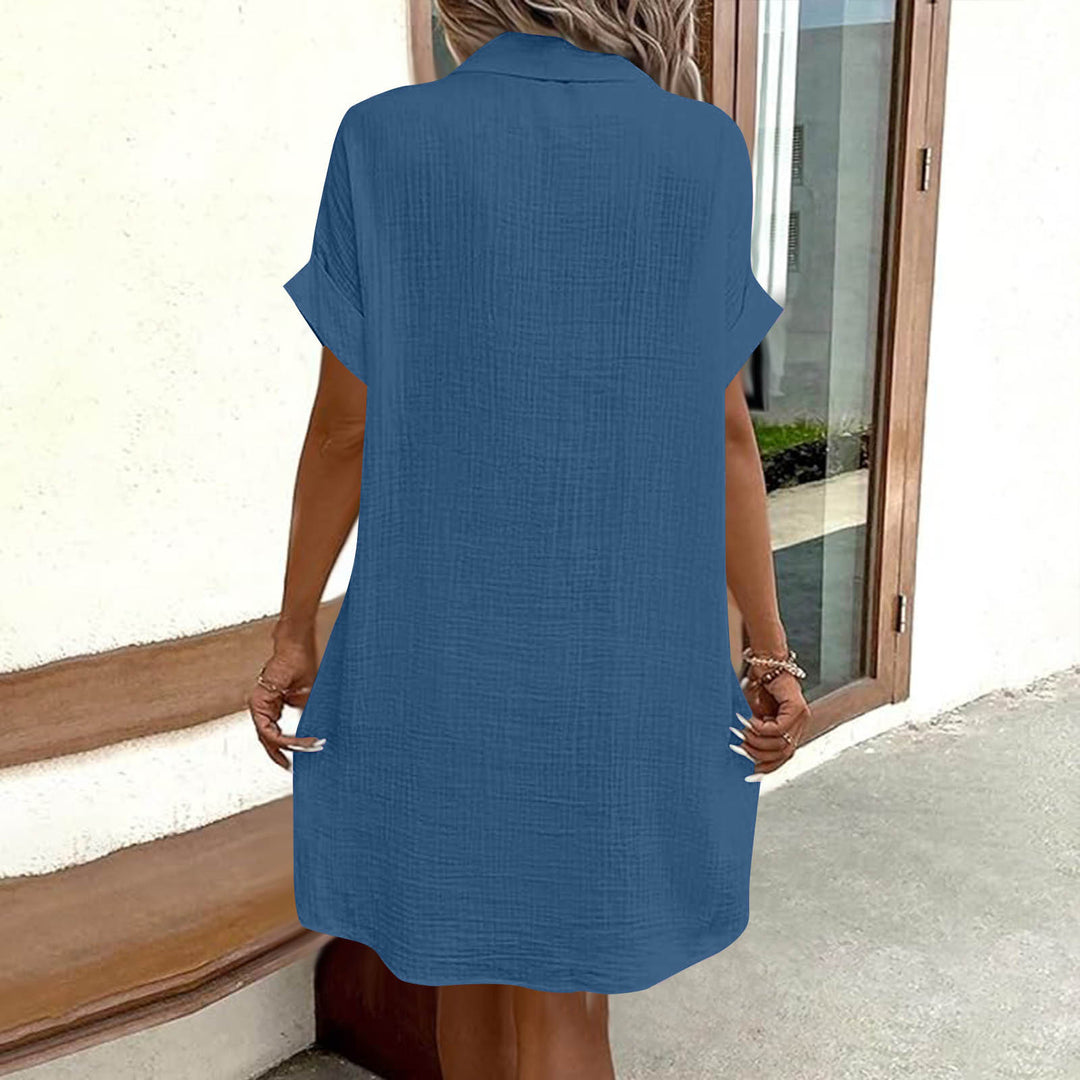Blue Button Down Shirt Dress