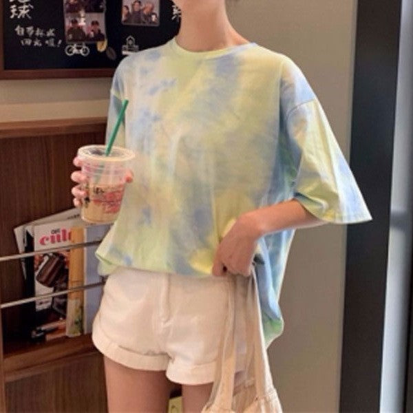 Green Tie-Dye Oversized T-Shirt