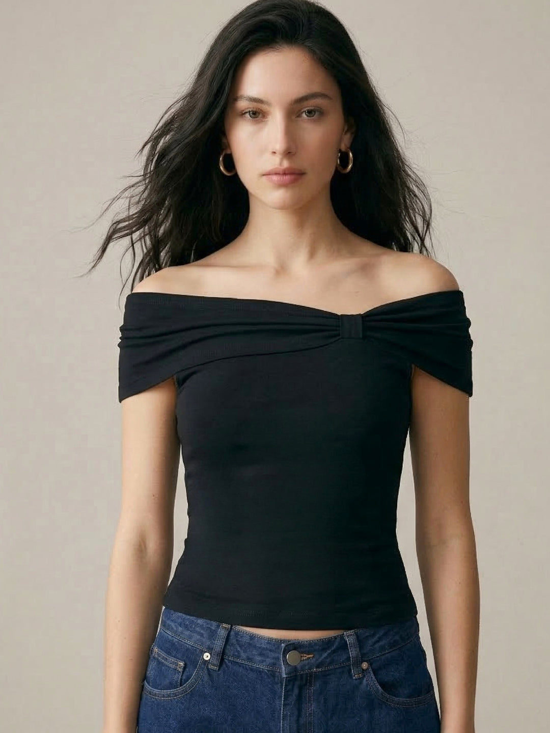Navy Blue Asymmetric Top