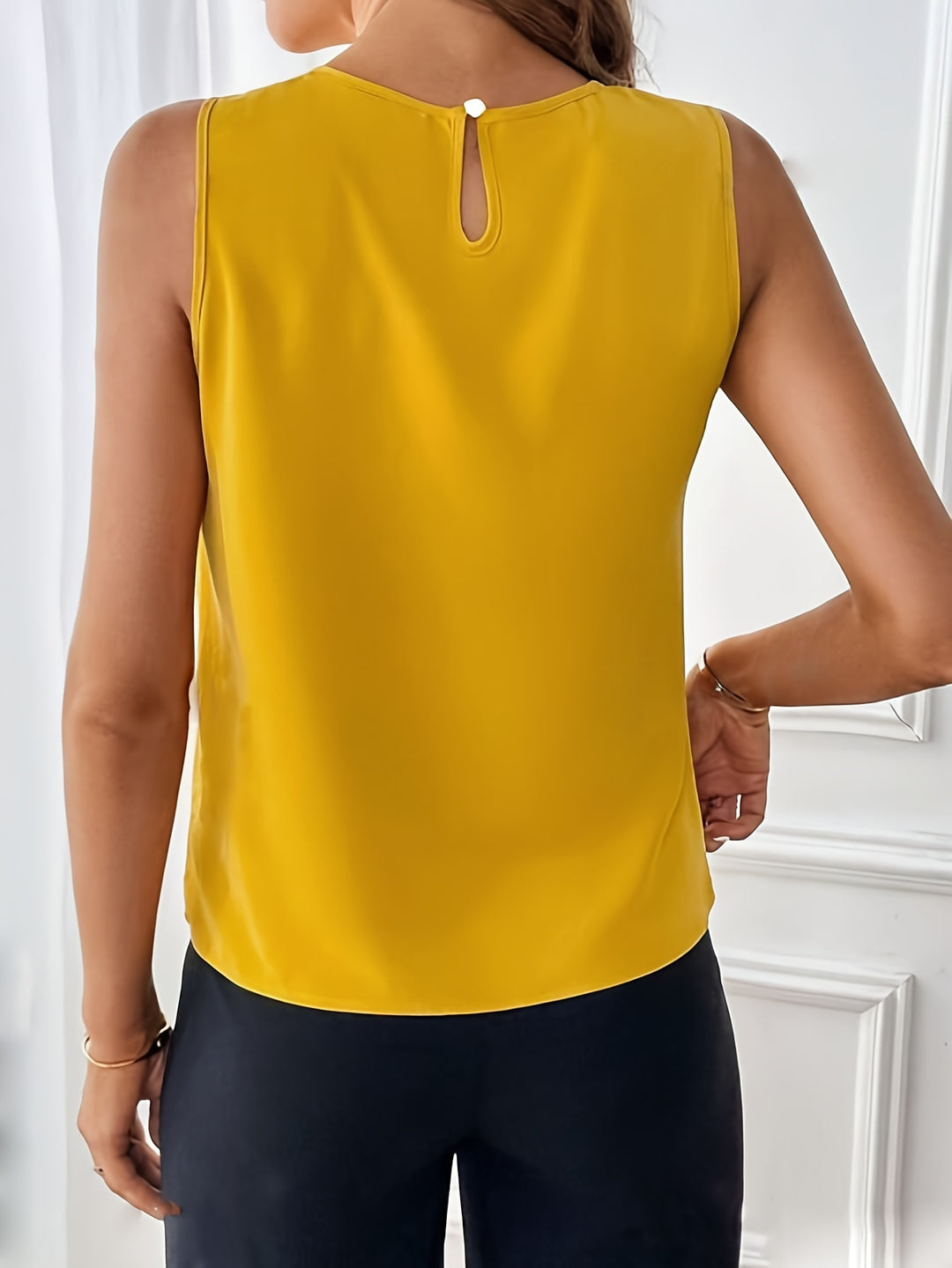 Mustard Half Sleeved Regular Fit Top