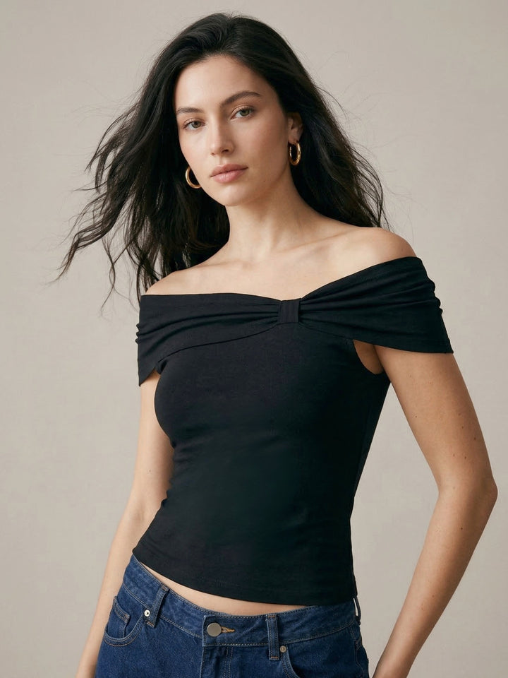 Navy Blue Asymmetric Top