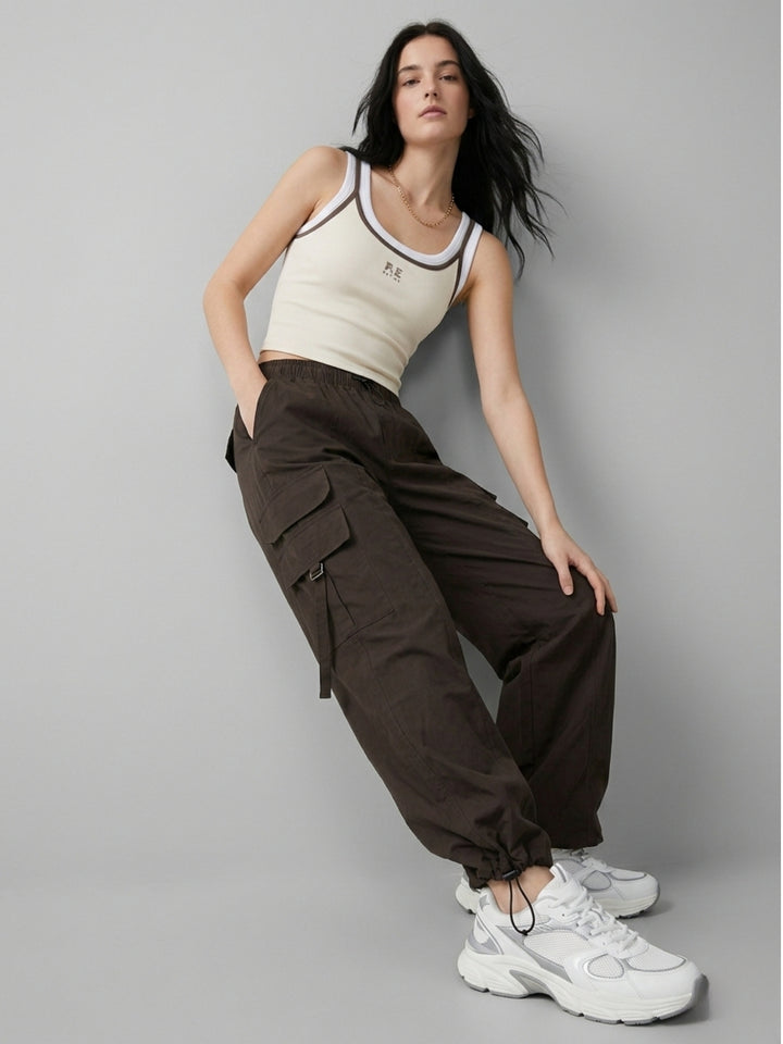Brown Cargo Pocket Detail Pant