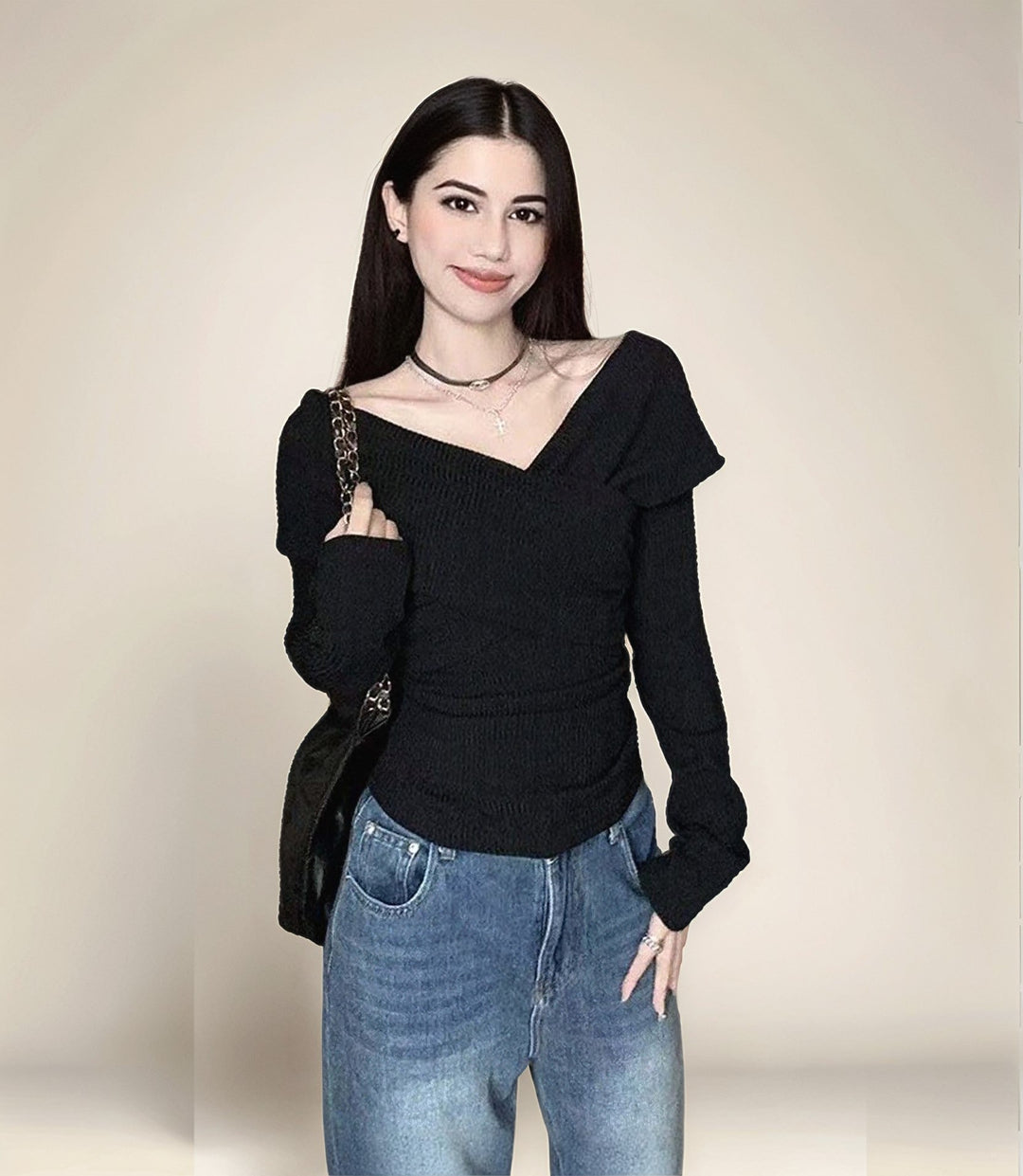 Black High Neck Top