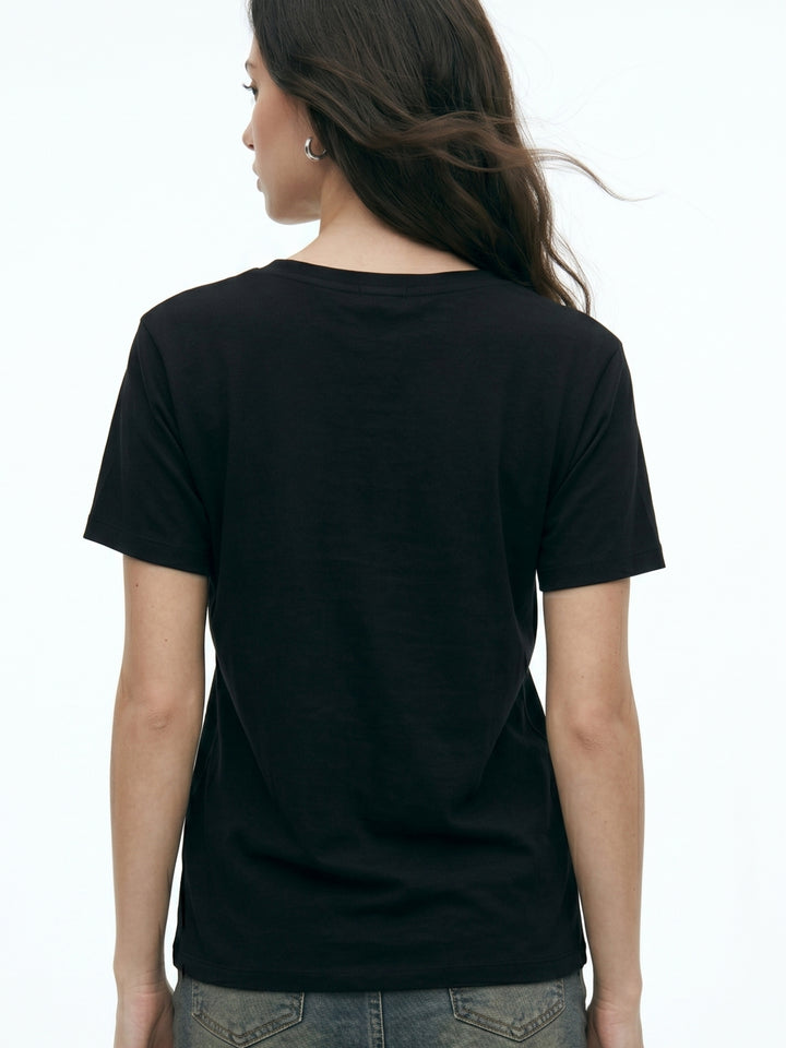 Black V Neck Oversize Tshirt