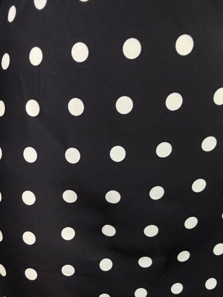 Black Polka Dotted Flared Skirt