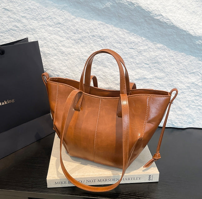 Brown Classic Structured Shopper