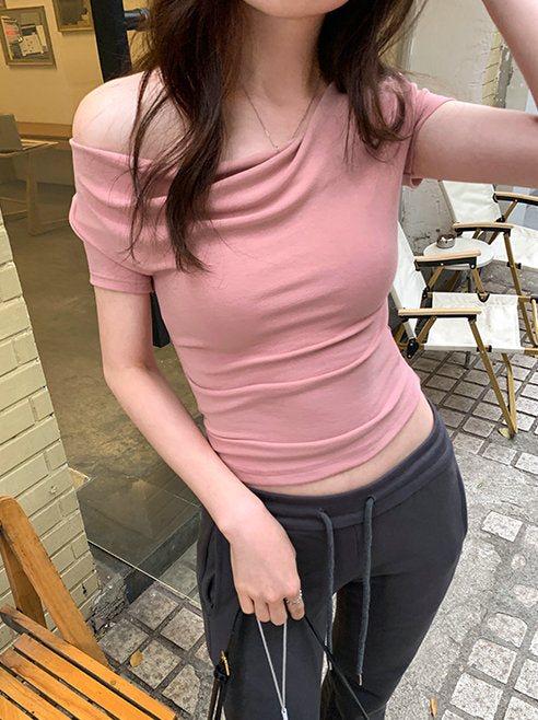 Pink Cowl Neck Top