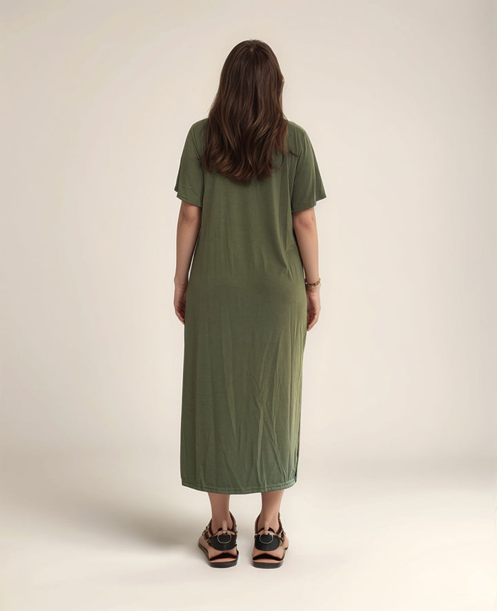 Olive Short Sleeve Tee Dress