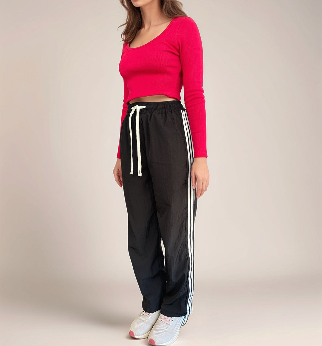 Black Contrast White Striped Jogger