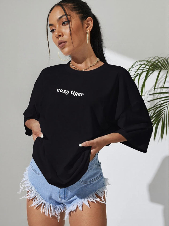 Black Oversized Graphic T-Shirt