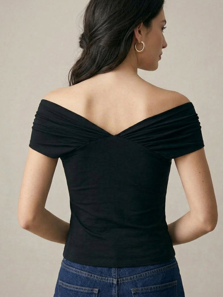 Navy Blue Asymmetric Top