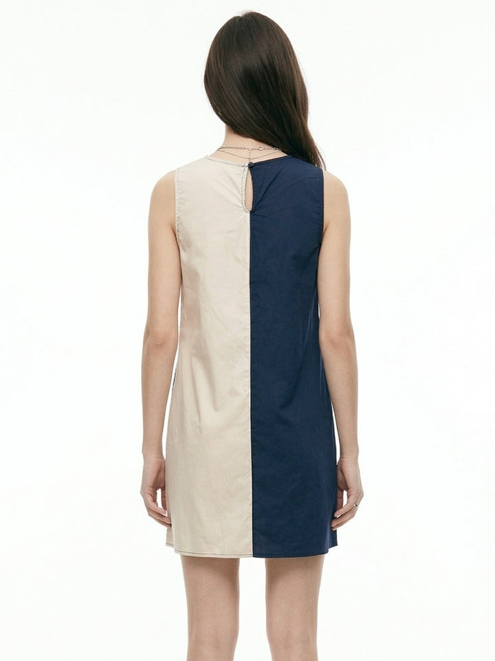 Multi Half And Half Colour Blocked Mini Dress