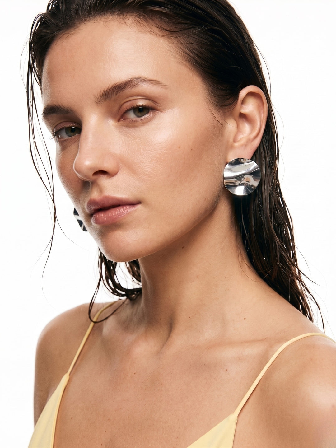 Silver Plain Abstract Earrings