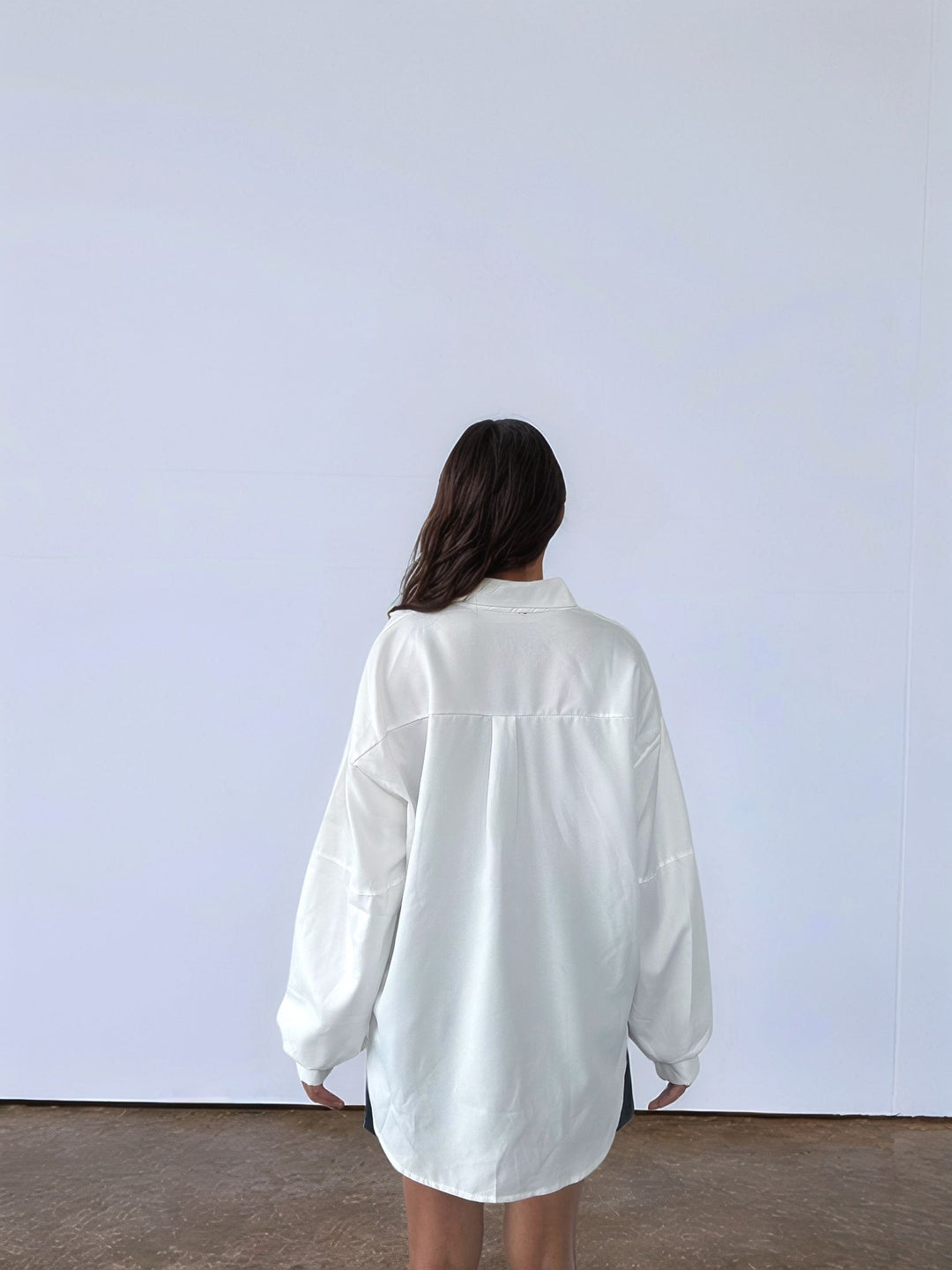 White Full Sleeve Oversized Shirt