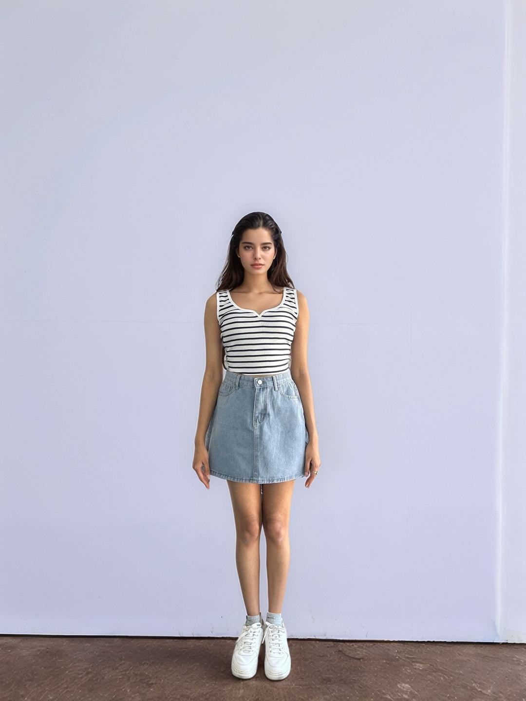 Blue Mini Denim Skirt