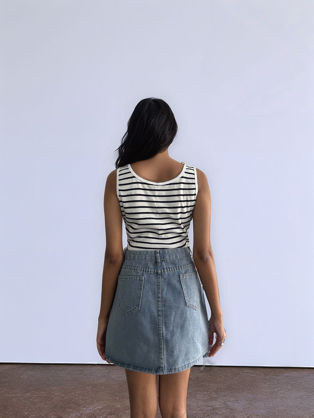 Blue Mini Denim Skirt