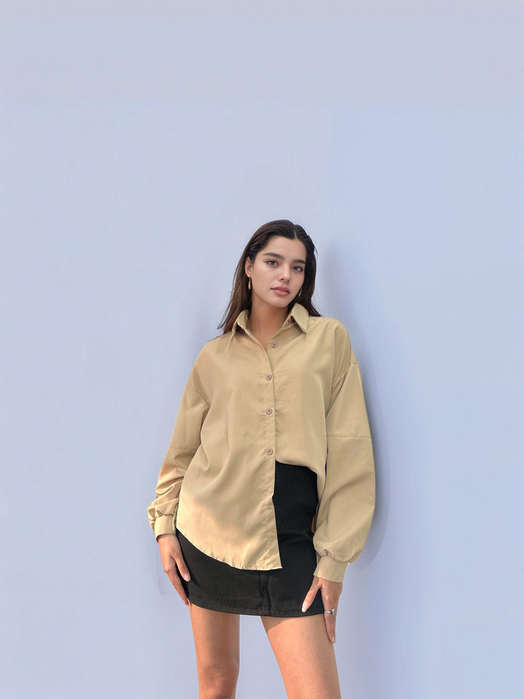 Solid Brown Long Sleeve Shirt