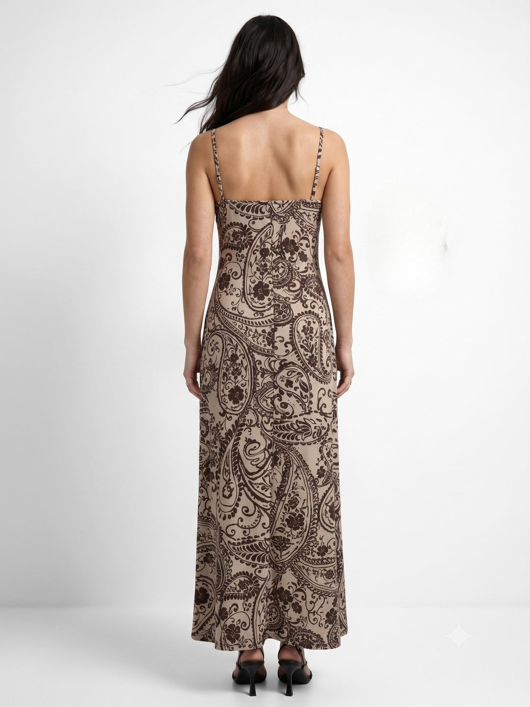 Multi Strappy Printed Maxi Dress