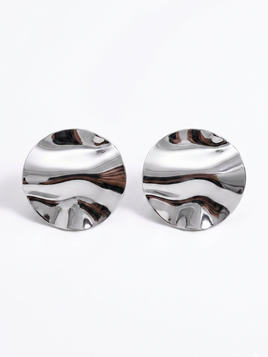 Silver Plain Abstract Earrings