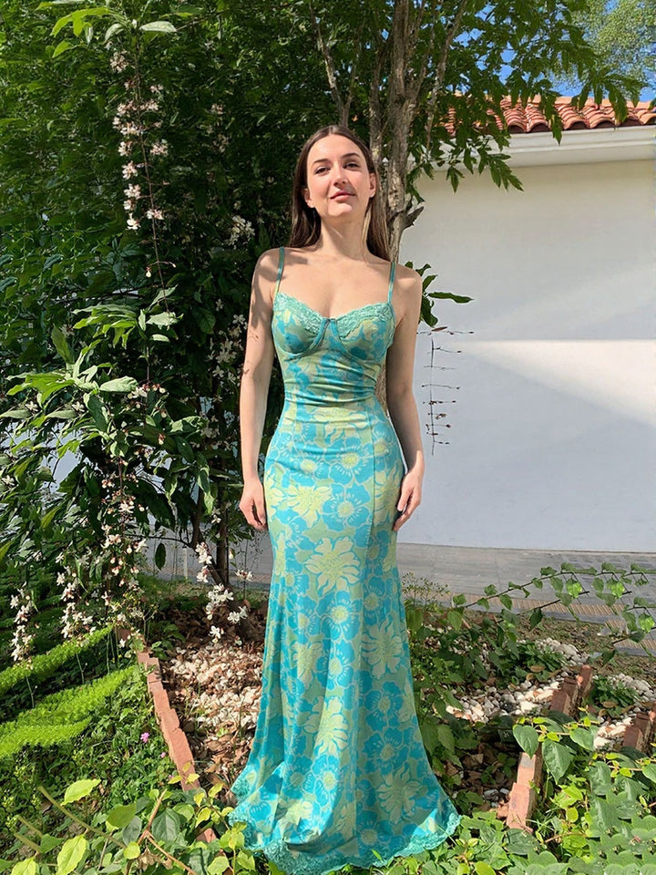 Blue Strappy Maxi Dress