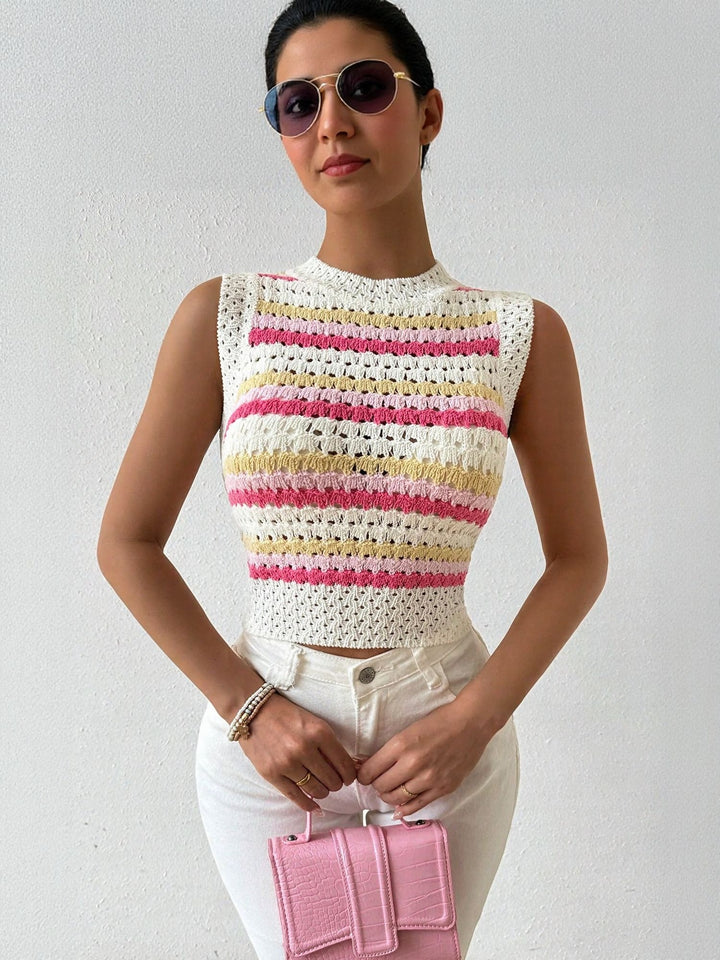Multi Multi Color Crochet Top