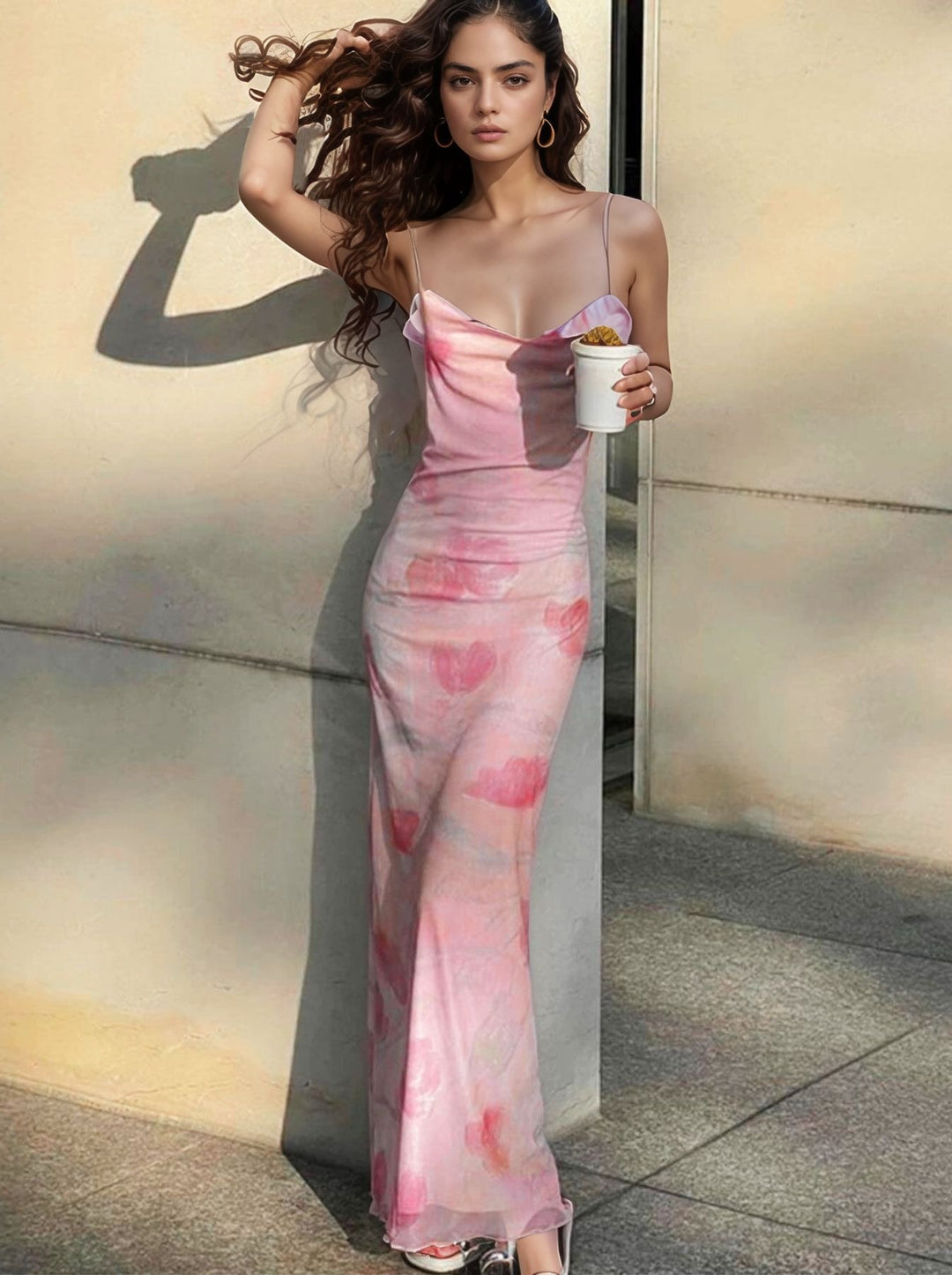 Pink Floral Printed Bodycon