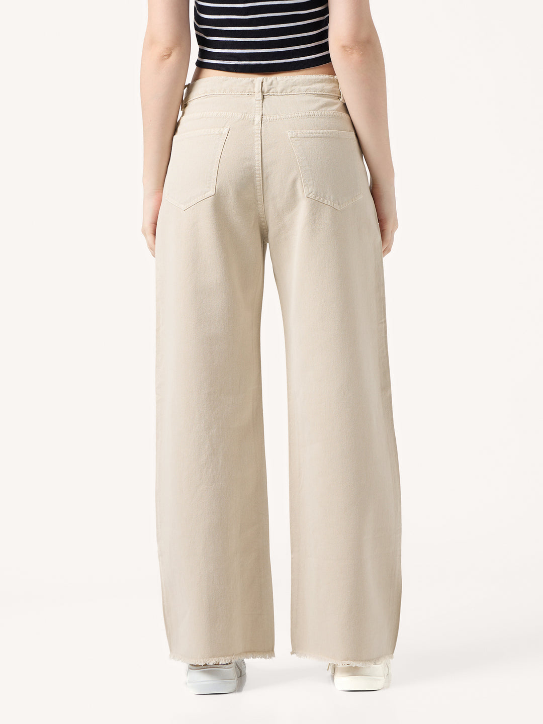 Beige Straight Fit Jeans