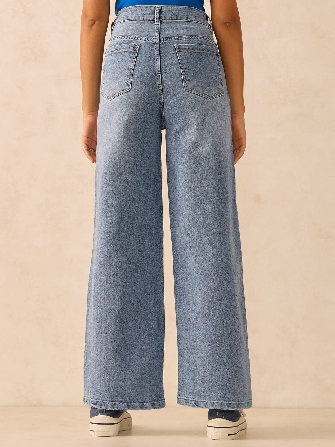 Light Blue Flared High-Rise Jeans
