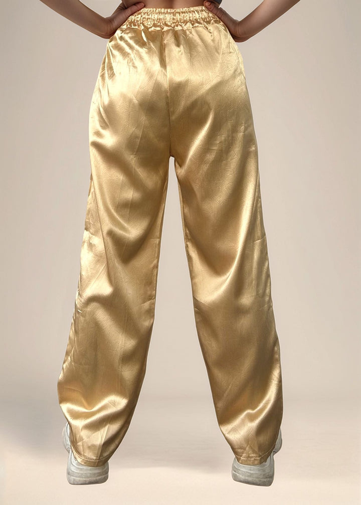Cream Textured Wide Leg Trouser