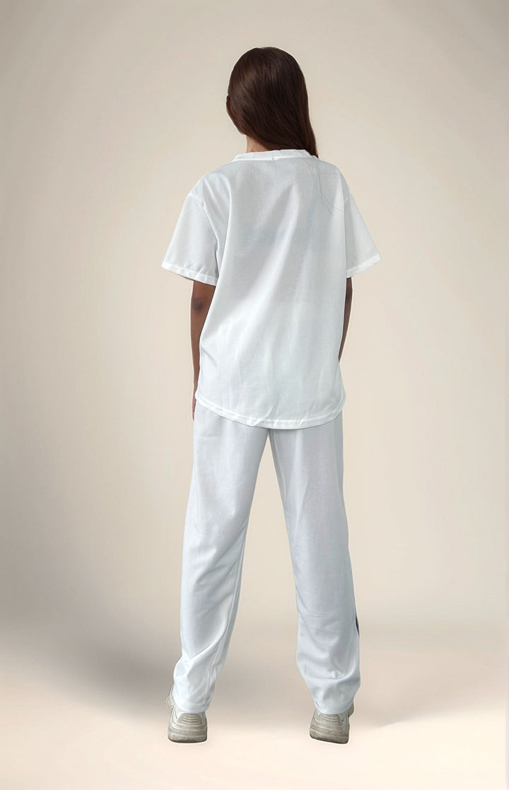 White Relaxed Top And Pant Co-Ord Set