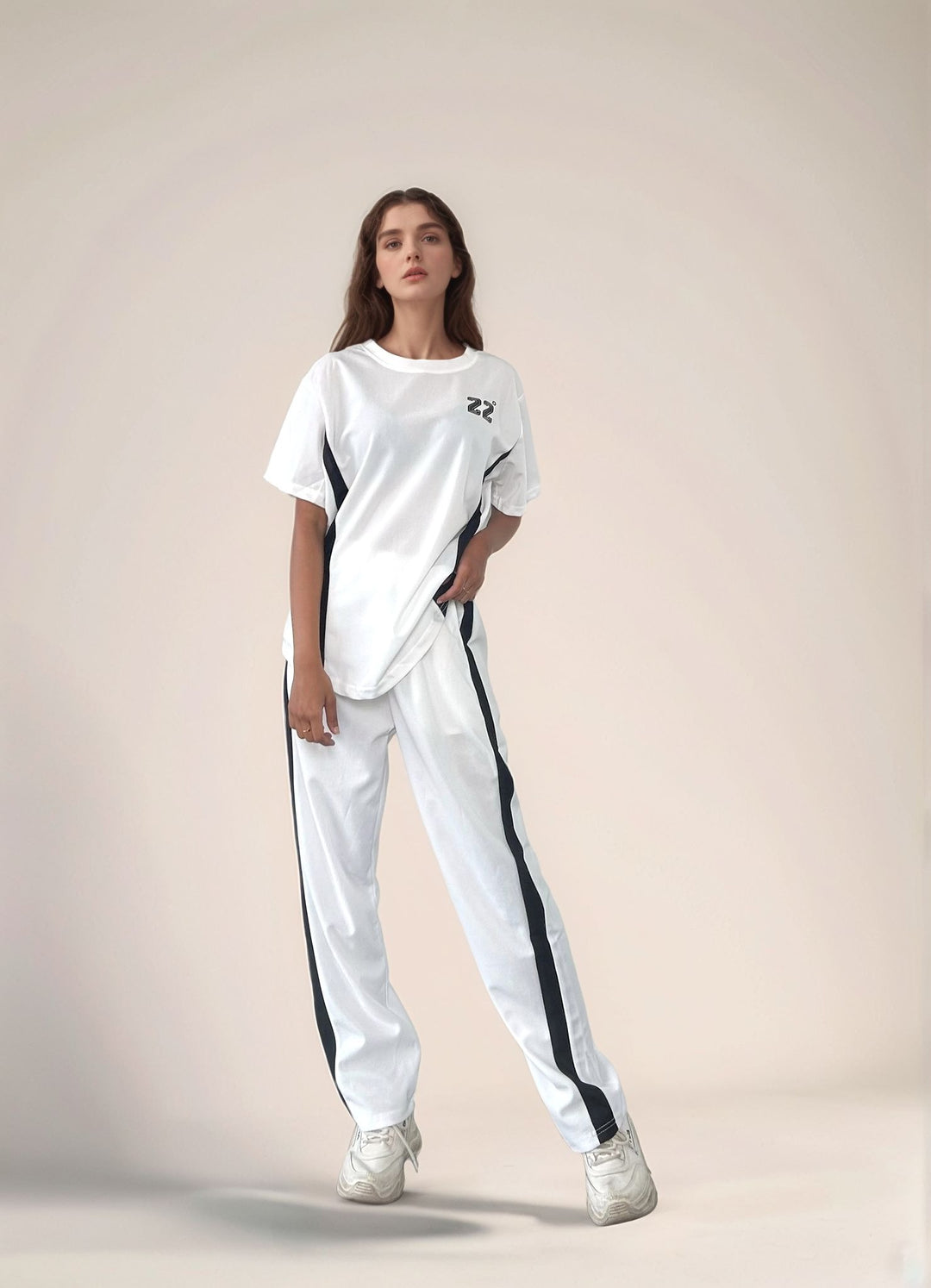 White Relaxed Top And Pant Co-Ord Set