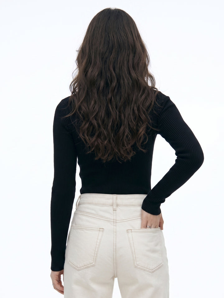 Black Turtle Neck Top