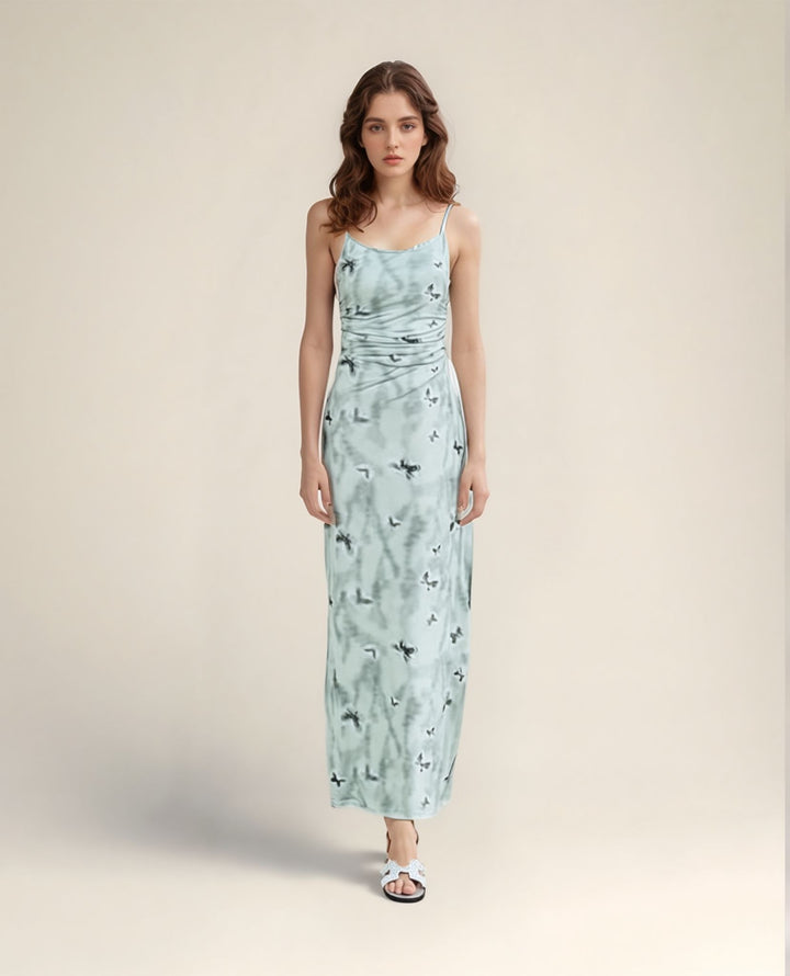 Grey Floral Slip Dress