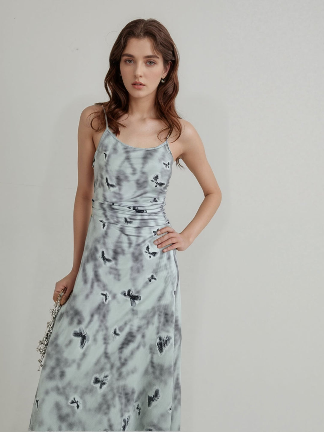 Grey Floral Slip Dress