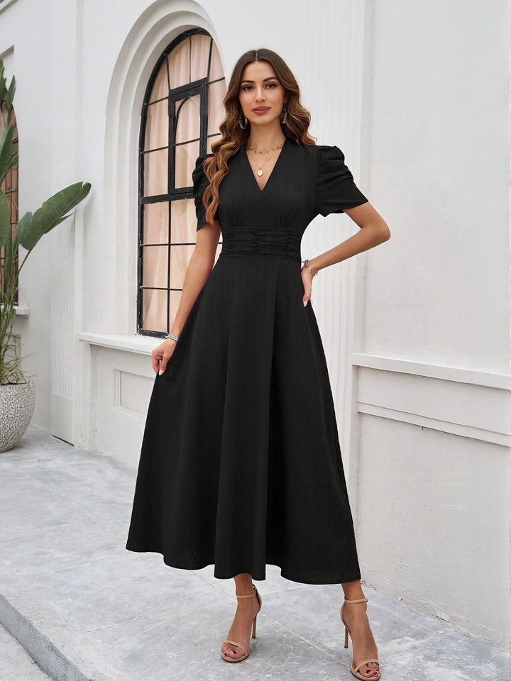Black Fit And Flare Midi Dress
