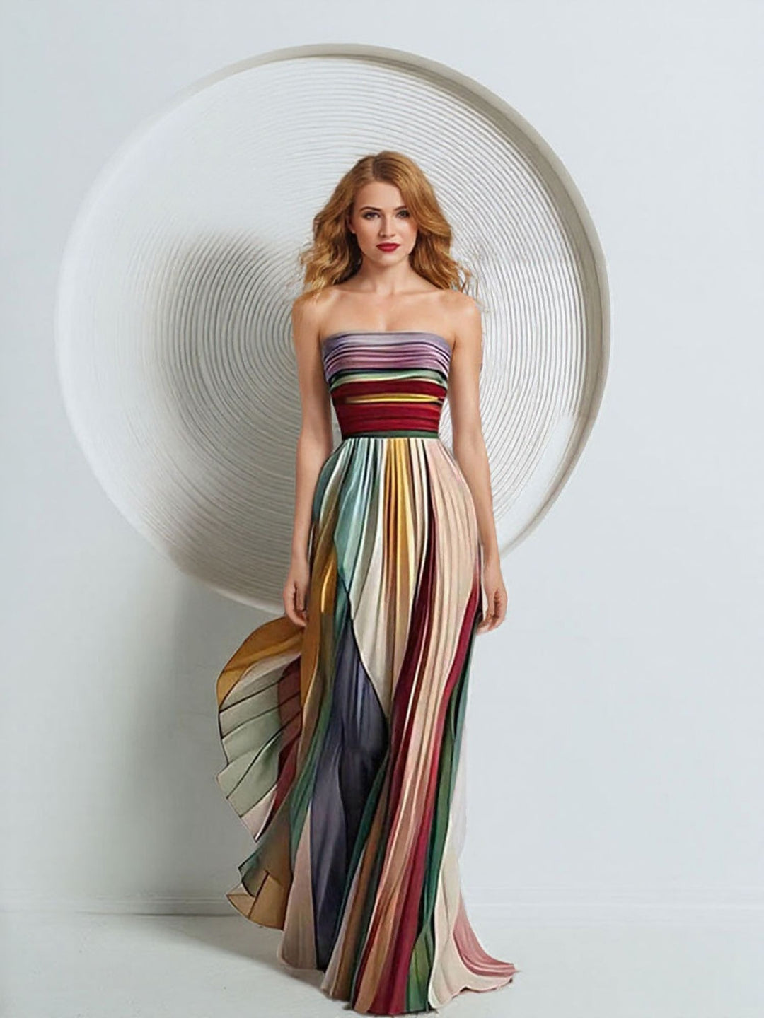 Multi Tube With Pleated Flared Maxi