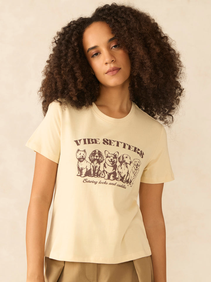 Beige Short Sleeves Crew Neck T-Shirt