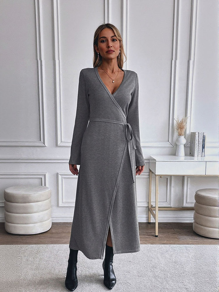 Grey Wrap Dress