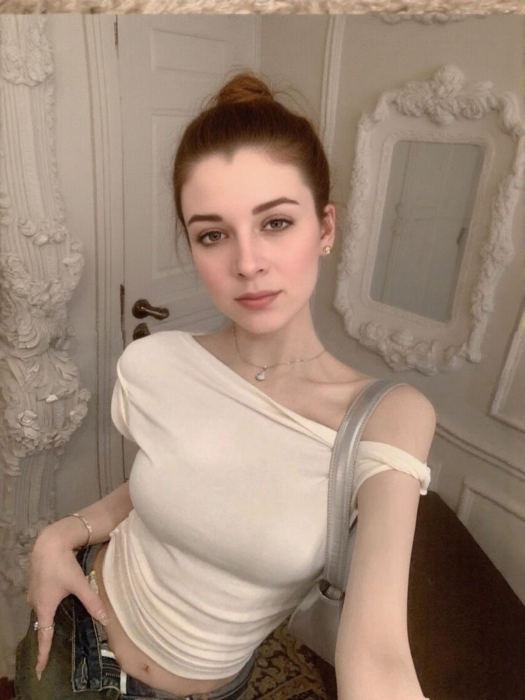 White One Shoulder Tshirt
