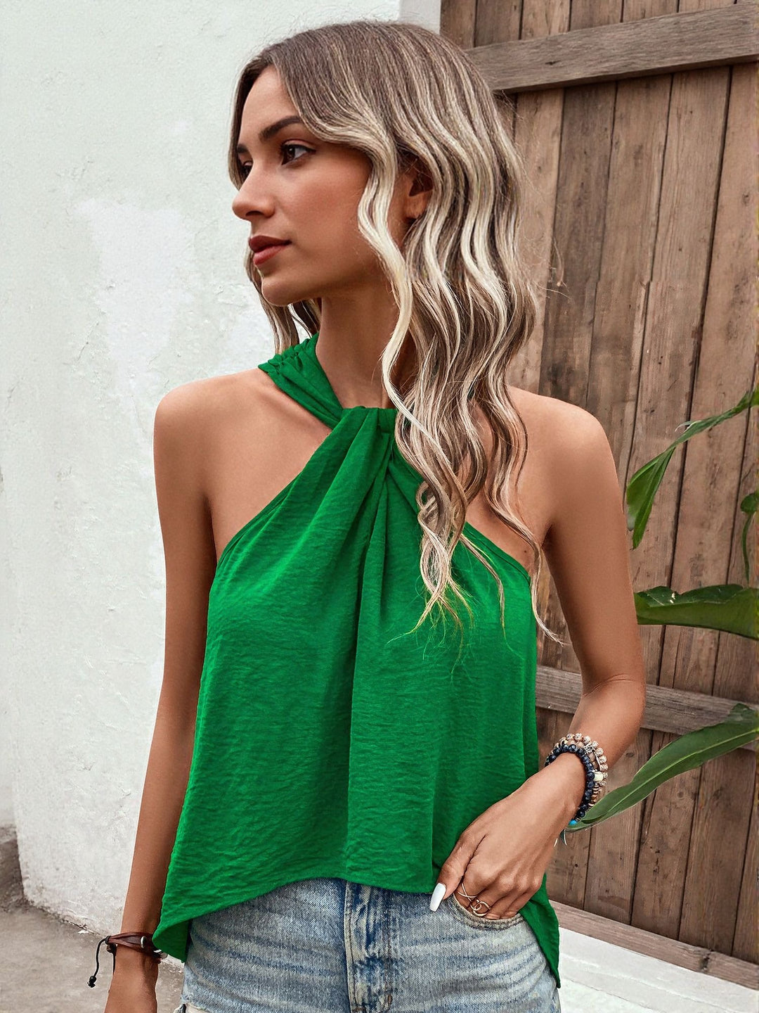 Green Halter Neck Top