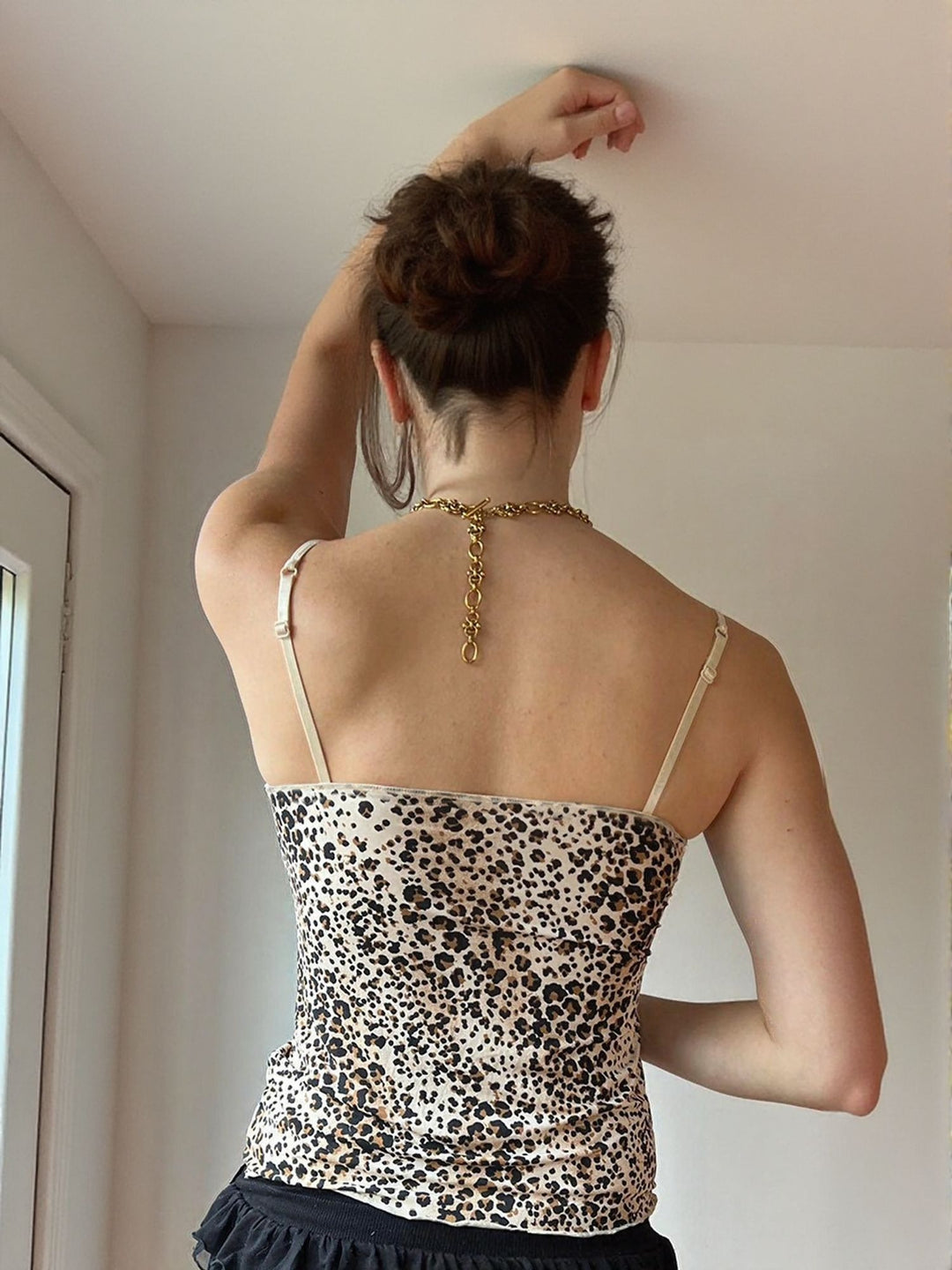 Beige Animal Print Cami Top
