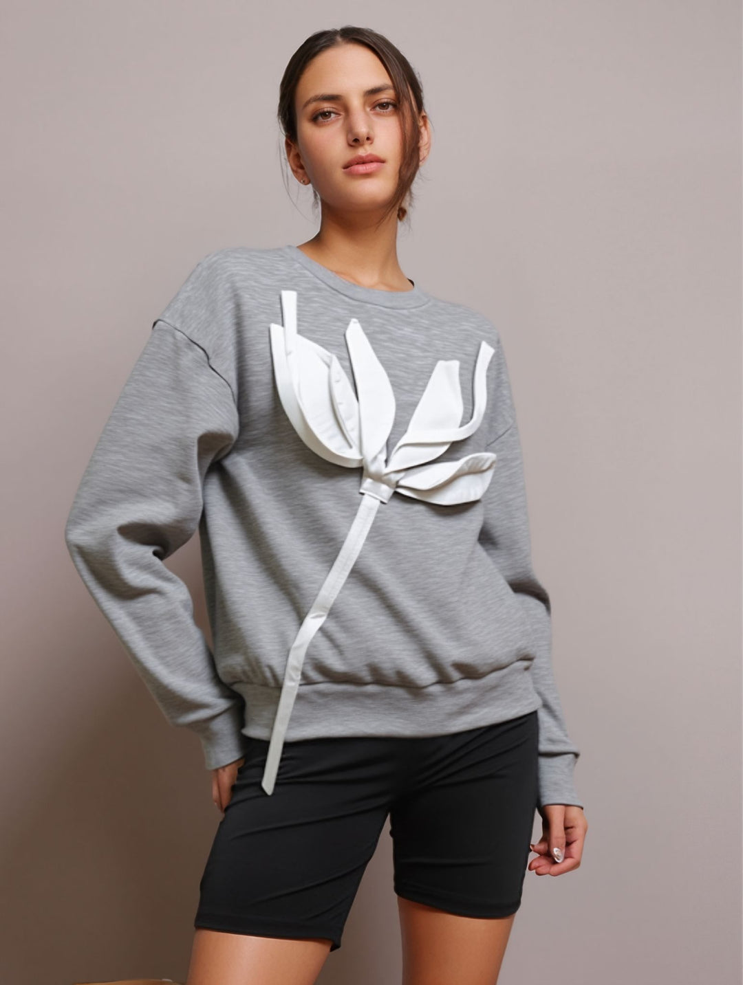 Grey Applique Top