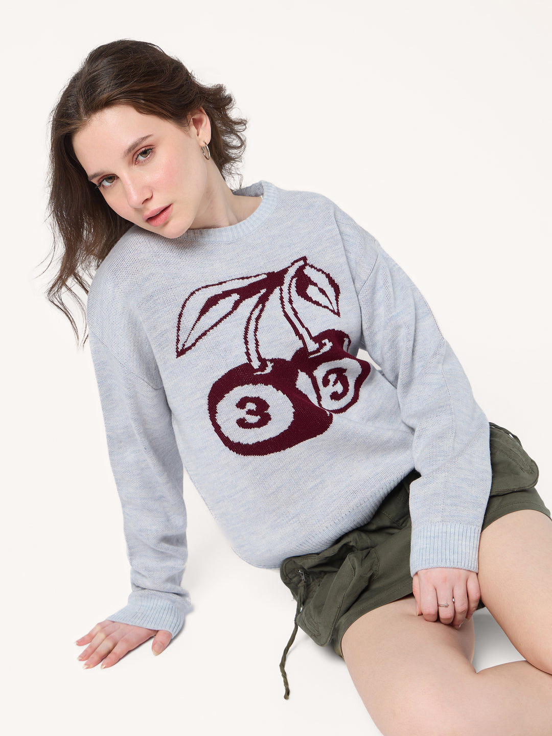 Grey Varsity Graphic Sweater
