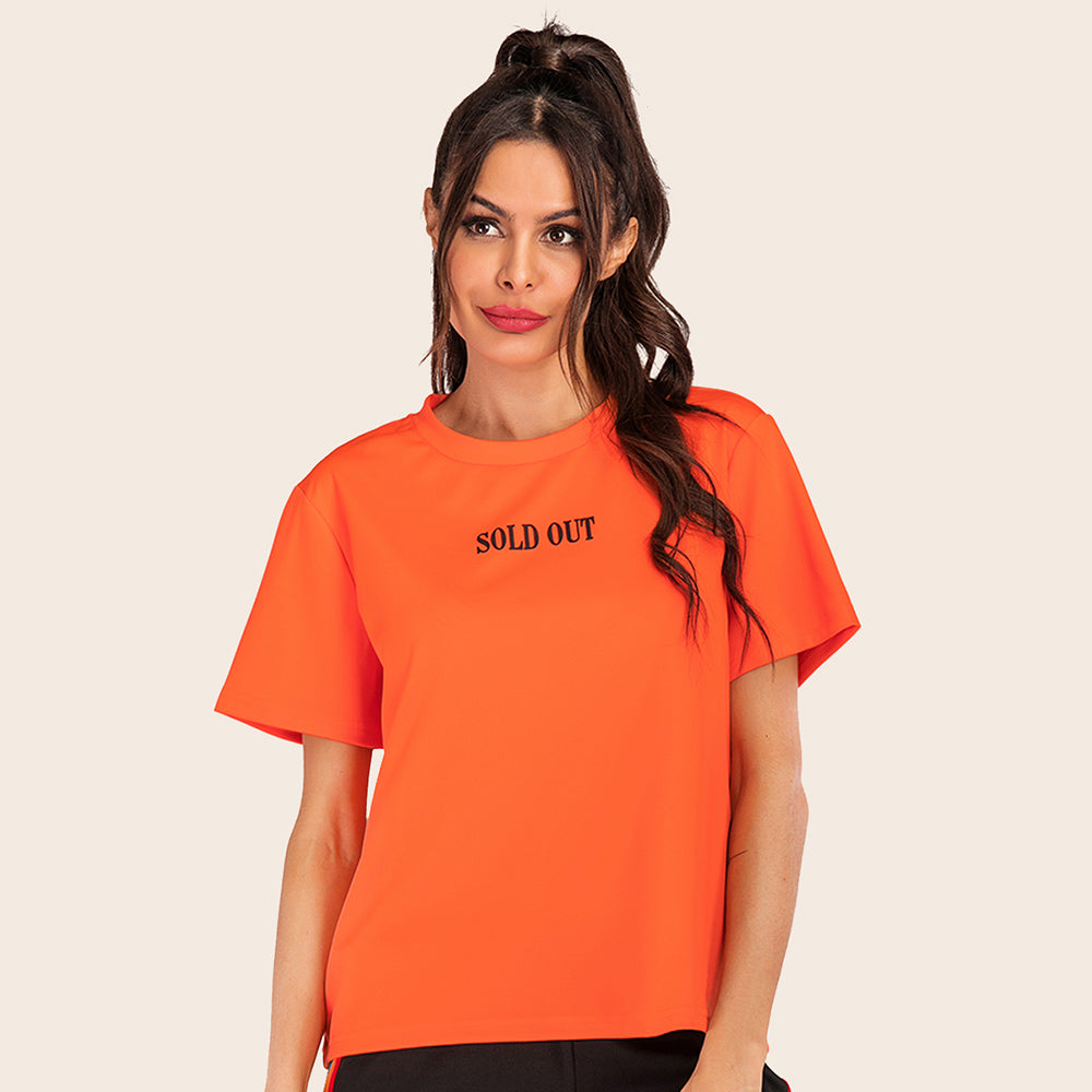 Orange Typography T-Shirt