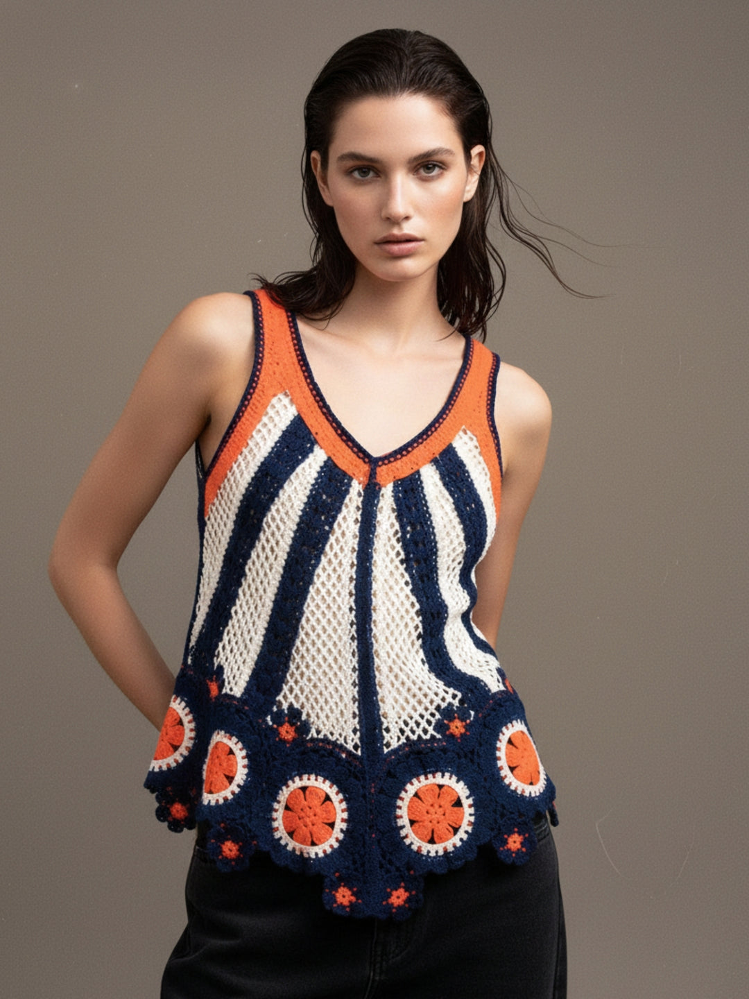 Multi Crochet Detail Top