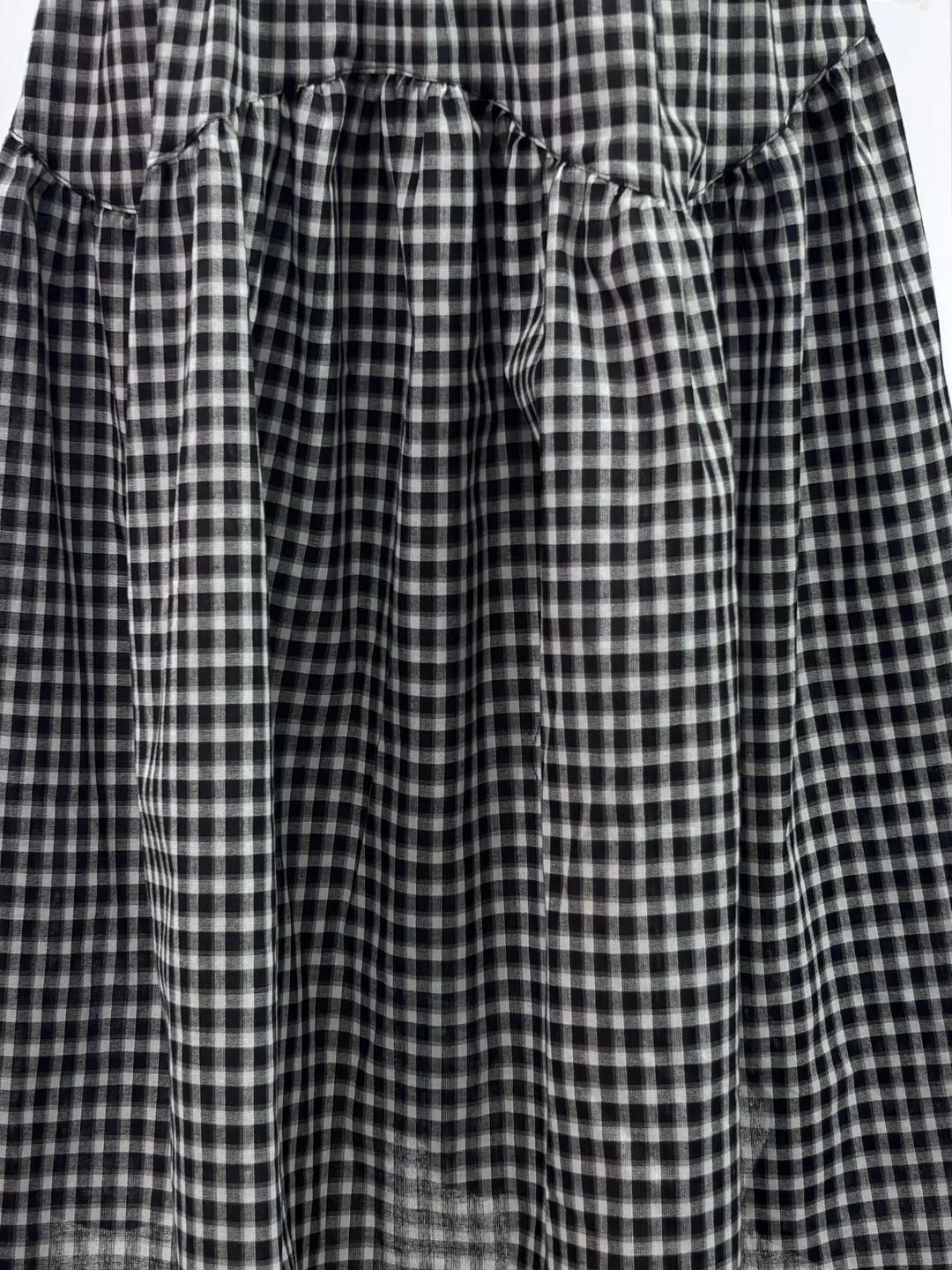 Black High Waist Checkered Skirt